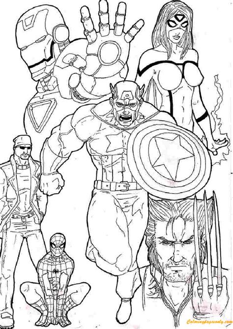 superhero team avengers coloring page  coloring pages