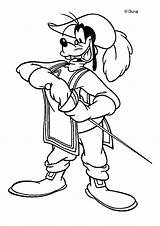 Goofy Musketeer Coloring Pages Color Disney Book Print Dingo sketch template