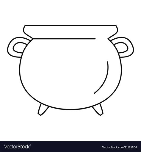 vintage cauldron icon outline style vector image  vectorstock