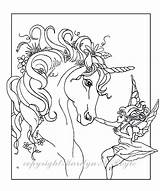 Unicorn Unicorno Fata Kleurplaat Fairies Pagina sketch template