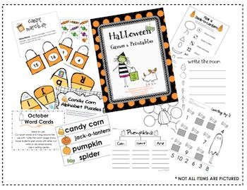halloween games printables  kindergarten fever tpt