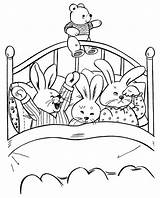 Coloring Bedtime Goodnight Lit Coloriages Objets sketch template