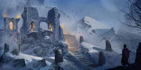 winter ruins  lmorse  deviantart fantasy landscape fantasy