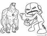 Ben Coloring Pages Alien Force Characters Printable Color Kids sketch template