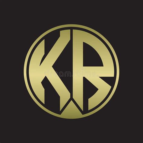 kr circle shape letter logo design stock vector illustration  beautiful background