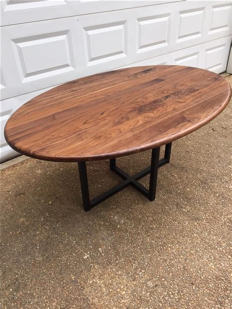 buy hand crafted mid century dining table oval table metal base