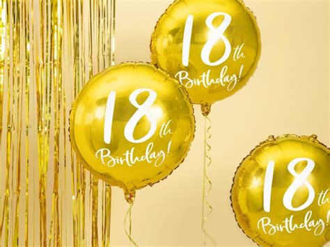 Gold 18th Birthday Balloon 18 Gold Balloons 18th Etsy