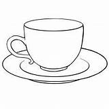 Cup Tea Saucer Printable Coloring Outline Template Colouring Coffee Drawing Teacup Sketch çay Cups Templates Several Along Use Other çizim sketch template
