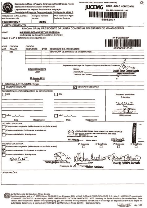 Escritura 5ª Emissão De Debêntures Mgi S A Auditoria Cidadã Da Dívida