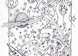Coloring Trippy Planets sketch template