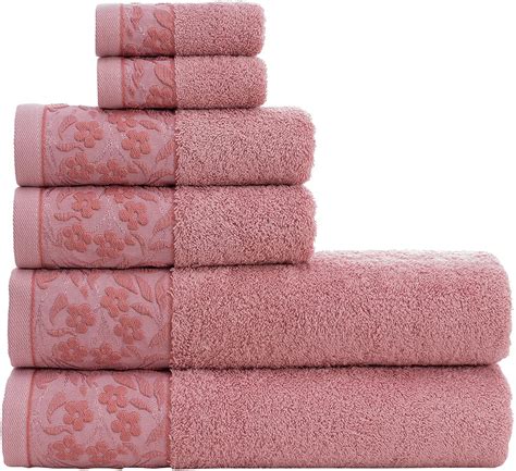 hygge fine cotton turkish towels  bathroom towel set   pink