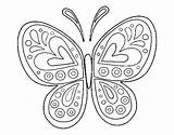Mandala Butterfly Coloring Coloringcrew sketch template