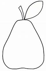 Pear Template Clipart Coloring Outline Templates Blank Color Applique Colouring Pages Drawing Fruit Kids Cliparts Clip Document Painting Patterns Shell sketch template
