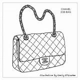 Purse Chanel Drawing Sketch Handbag Bag Designer Handbags Coloring Pages Purses Illustration Outlines Sketches Borsa Fashion Iconic Bags Sac Disegno sketch template