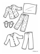 Pajama Coloring Preschool Pages Template Clipart sketch template