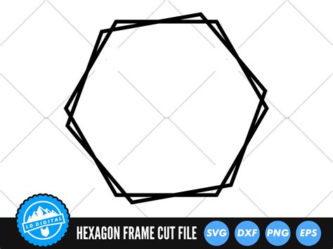 hexagon frame svg files hexagon frame cut files hexagon etsy