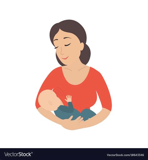 circle icon depicting mother breastfeeding her vector image