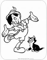 Pinocchio Coloring Figaro Disneyclips sketch template
