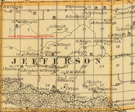 Jefferson Township Madison County Iowa 1875 Map