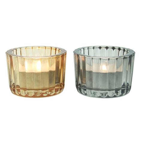 1oz Custom Ribbed Glass Candle Jar Bulk Tealight And Votive Candle