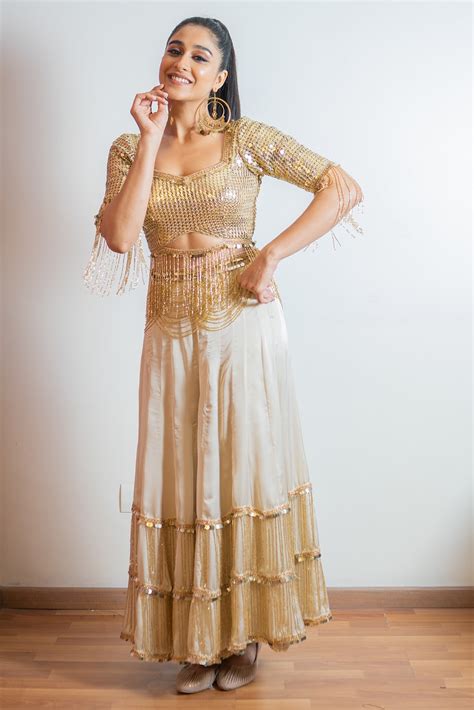 regina cassandra in golden dress dance outfit photo shoot indian