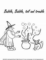Coloring Cauldron Witch Halloween Pages Witches Printable Template Popular sketch template