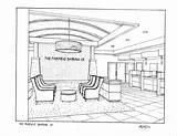 Banco Fairfield Edificios Perspective sketch template