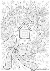 Coloring Pages Christmas Wreath Doodle Colouring Printable Advent Adults Book Color Sheets Adult Getcolorings Mandala Noel Print Activity Children Bydreamsfactory sketch template