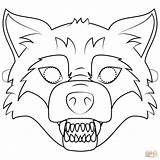 Wolf Mask sketch template