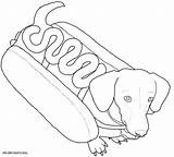 Dog Coloring Pages Hot Dogs Weiner Printable Boxer Cute Wiener Colouring Color Cartoon Print Weenie Puppy Sheets Halloween Drawing Dachshund sketch template