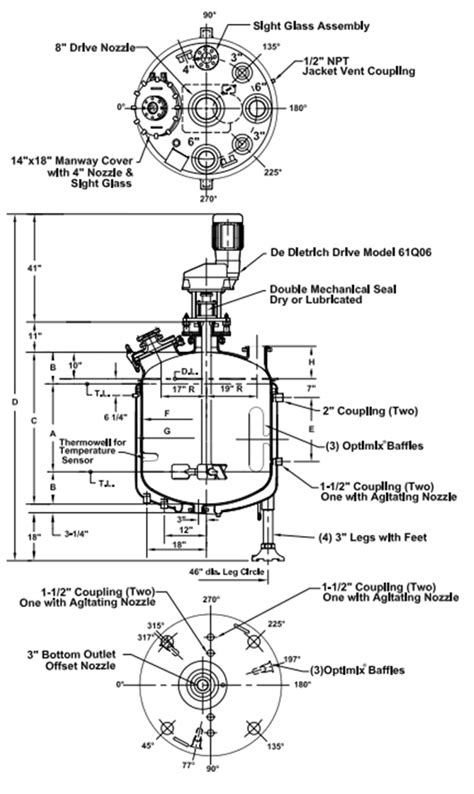 designing  glass lined vessel     reactor part