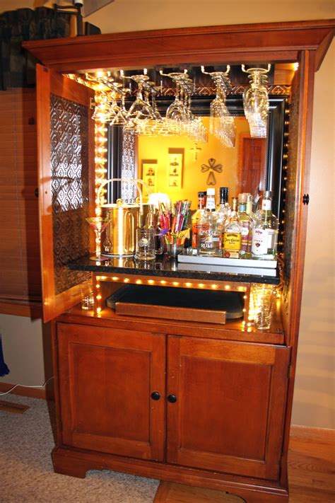 tv cabinet converted  bar