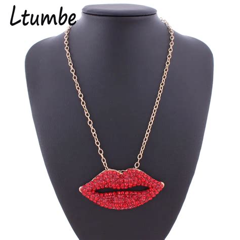 buy ltumbe new fashion gold color big red lips