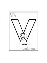 Volcano Letter Coloring Preschool Activities Worksheets Lesson Plan Printable sketch template