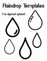 Raindrop Template Coloring Rain Drop Bulletin Sheet sketch template