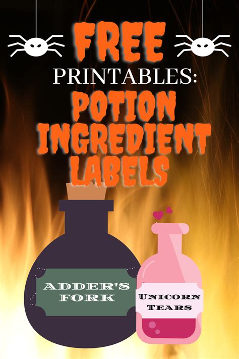 halloween decor  potion labels printable diy halloween
