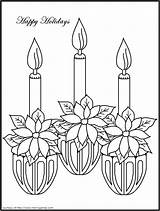 Christmas Coloring Candles Pages Popular Coloringhome sketch template