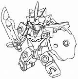 Tenkai Knights Daman Chevaliers Crossfire sketch template