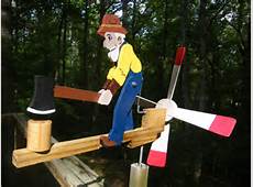 man chopping wood whirligig cedar PT pine painted by GranmaBs