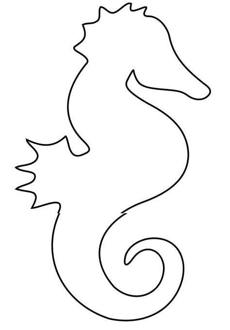 seahorse shape templates crafts colouring pages sea animal