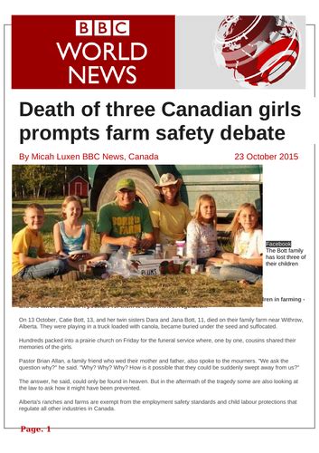 ezine article death of 3 canadian girls teaching resources
