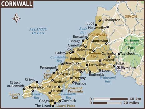map  cornwall cornwall map cornwall england england map