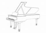 Piano Grand Coloring Large Pages Edupics sketch template