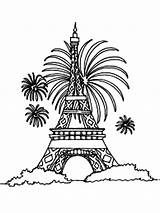 Eiffel Tower Coloring Pages Paris Kids Firework Getdrawings Drawing Color Library Printable Getcolorings sketch template