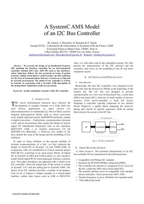 ieee paper  systemc ams model   ic bus controller