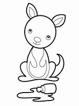 Kangaroo Coloring Baby Pages Kids Printable Kangaroos Gaddynippercrayons sketch template