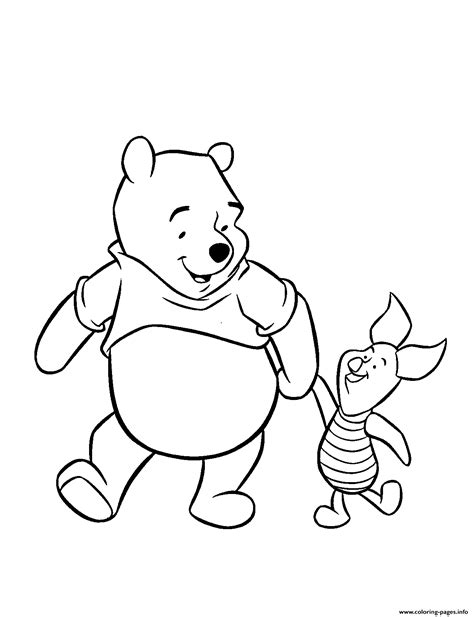 winnie  pooh friendship  piglet pig   printbb coloring page