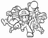 Mario Coloring Super Bros sketch template