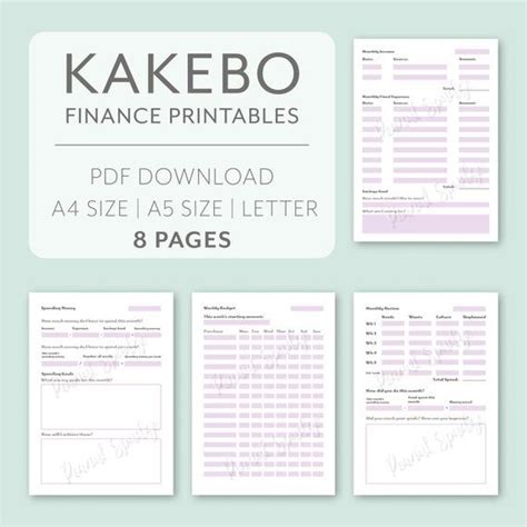 finance printables kakebo kakeibo weekly calendar undated planner