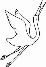 Crane Bird Draw Coloring Pages Netart sketch template